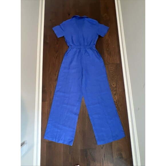 Mixed Neptune Linen Jumpsuit Cobalt Blue Size XS EUC Retail $178 - Picture 1 of 12